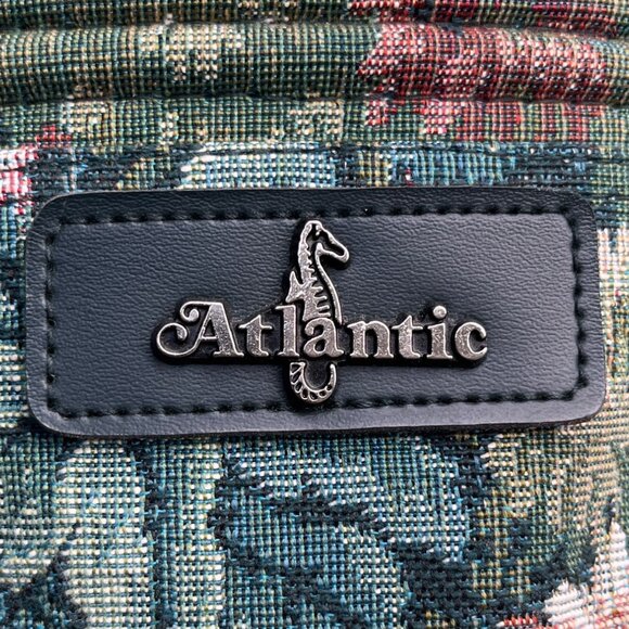 Atlantic Women’s Green Floral Tapestry Zippered Duffel Bag with Leather Handles - Picture 5 of 13